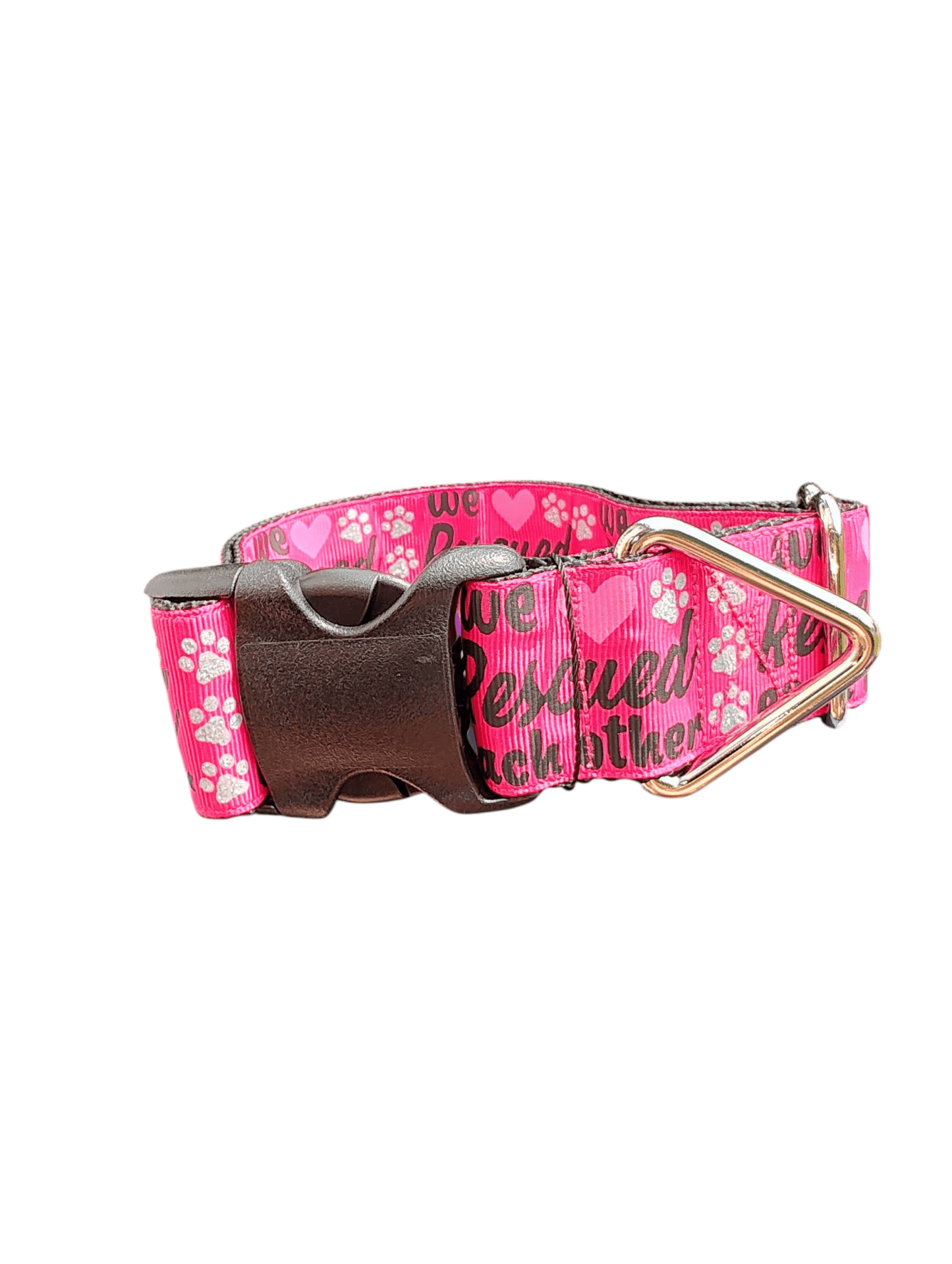 1.5" Wide We Rescued Each Other Nylon Dog Collar - Paws & Play Paradise
