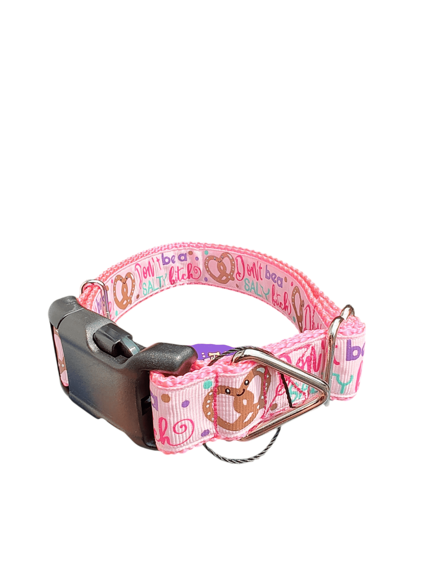 Don't Be A Salty Bitch Pretzel Nylon Dog Collar - Paws & Play Paradise