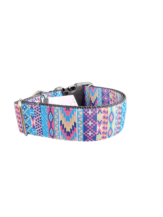 1.5" Wide Aztec Tribal Nylon Dog Collar - Paws & Play Paradise