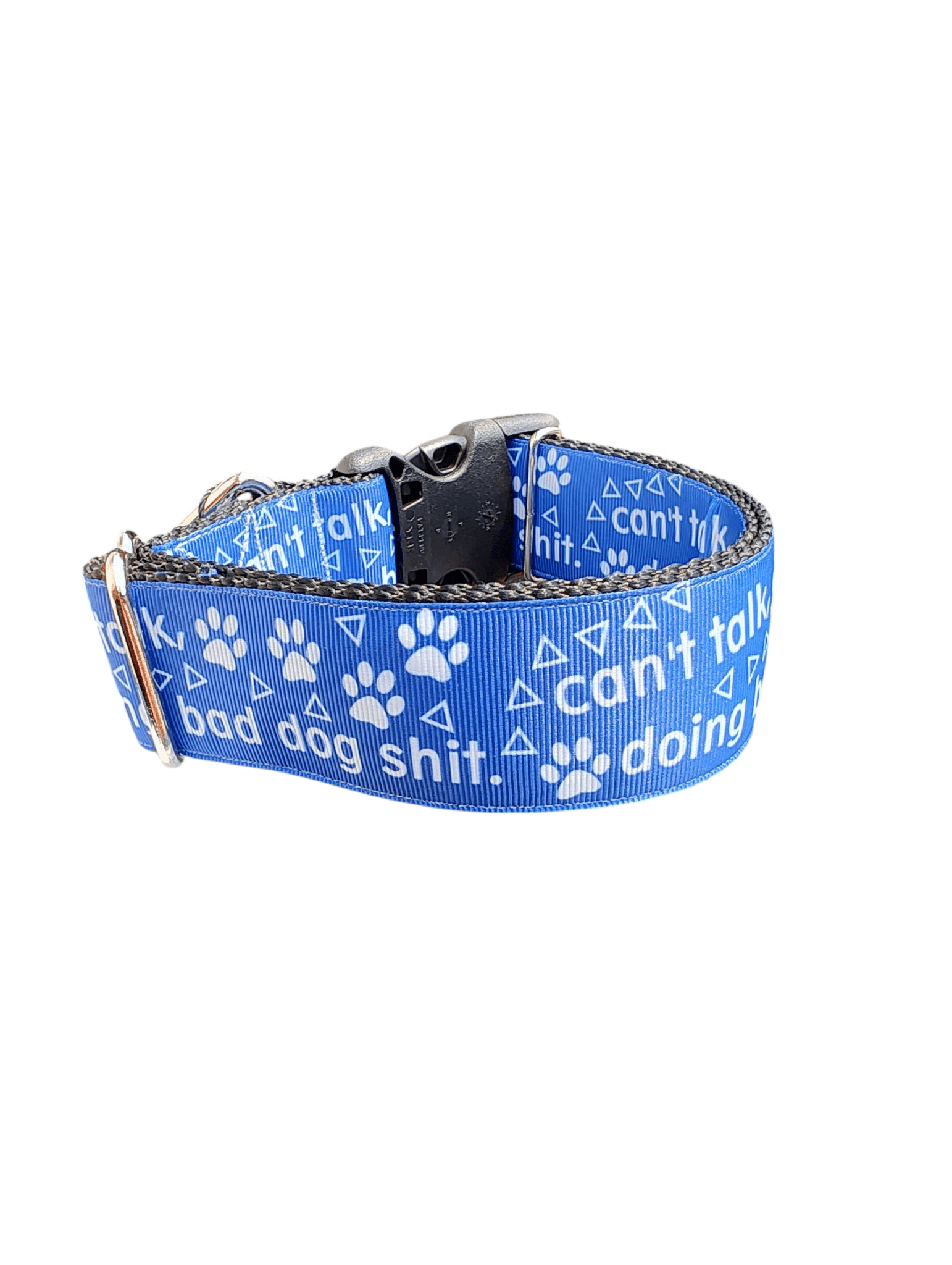 1.5" Wide Bad Dog Shit Nylon Dog Collar - Paws & Play Paradise