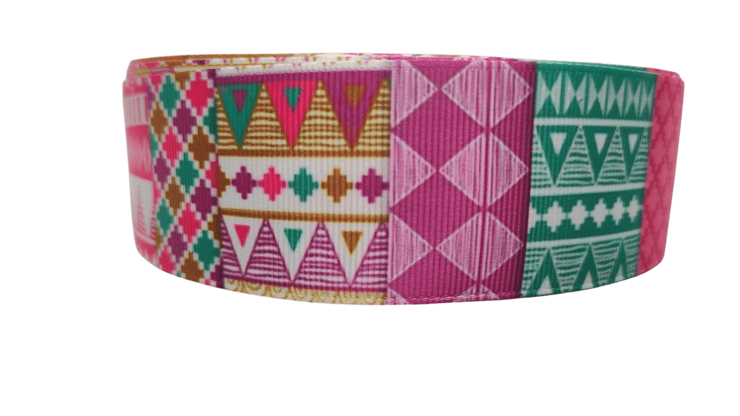 1.5" Wide Busy Body Tribal Patterns Nylon Dog Collar - Paws & Play Paradise