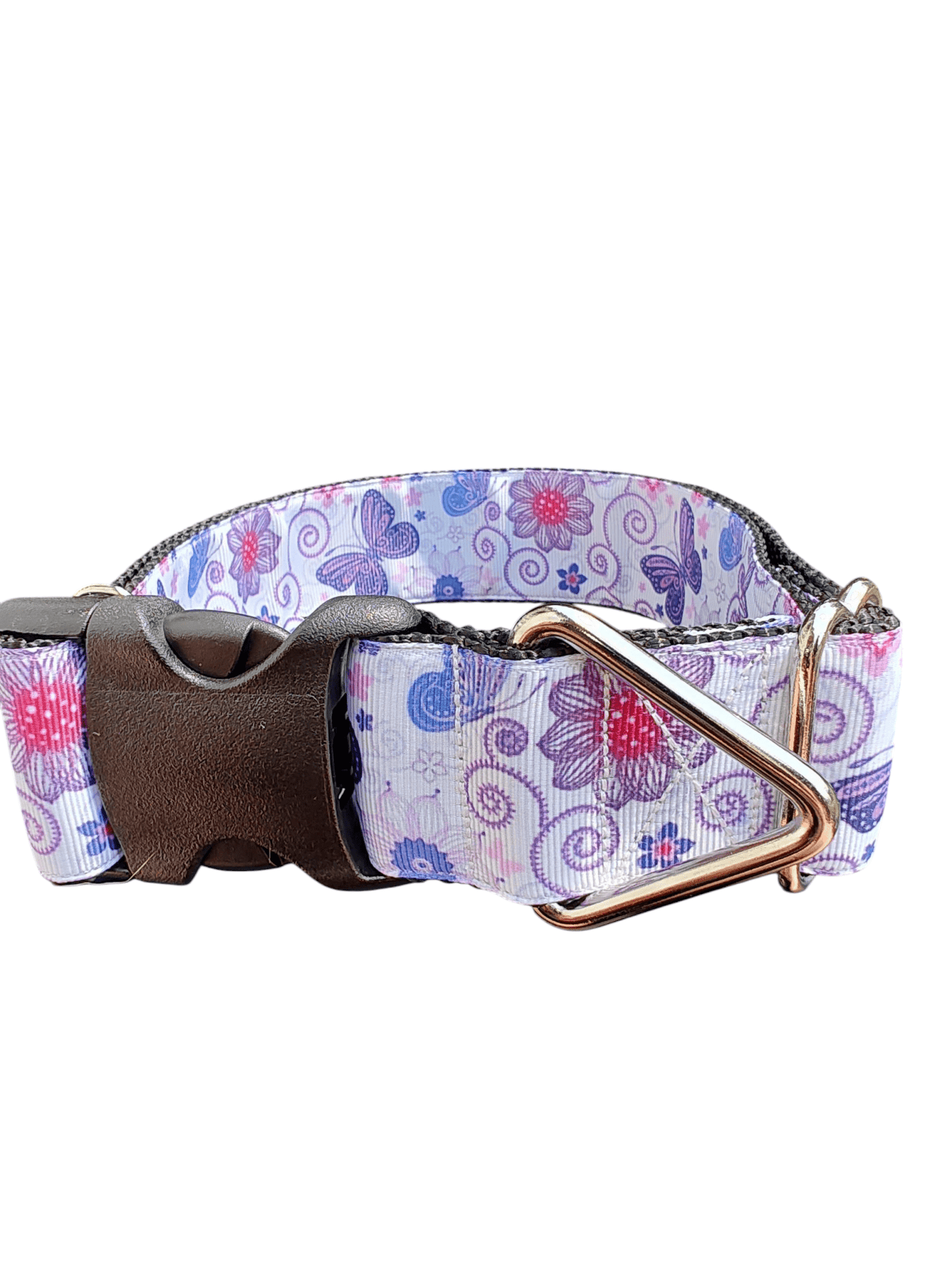 1.5" Wide Butterflies and Flowers Nylon Dog Collar - Paws & Play Paradise