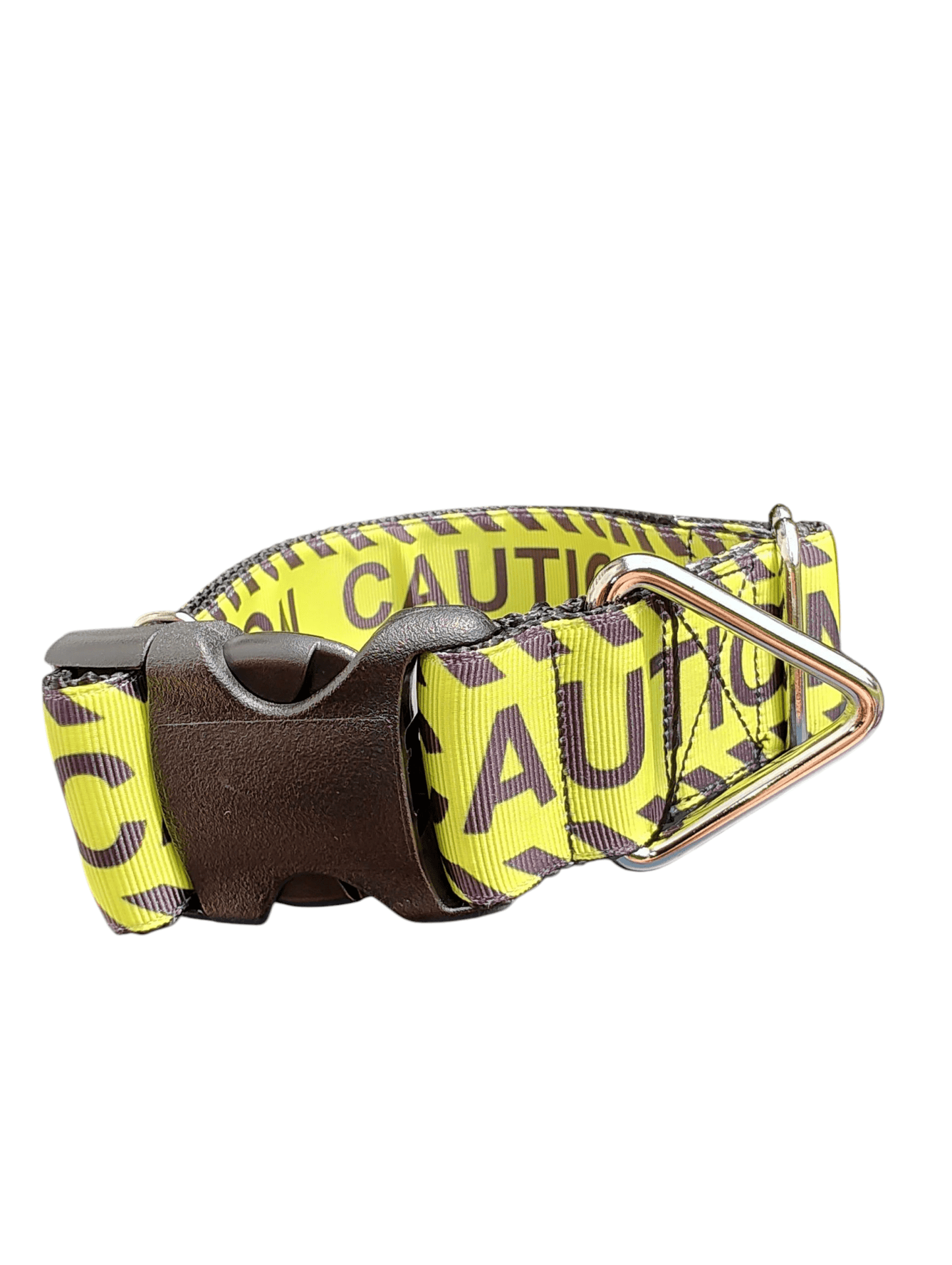 1.5" Wide Caution Nylon Dog Collar - Paws & Play Paradise