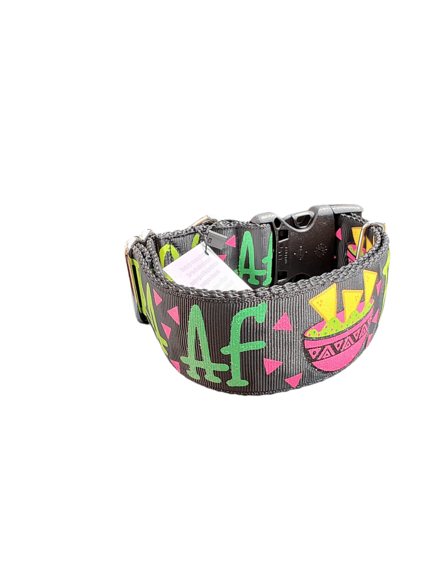 1.5" Wide Extra AF Chips & Guac Nylon Dog Collar - Paws & Play Paradise