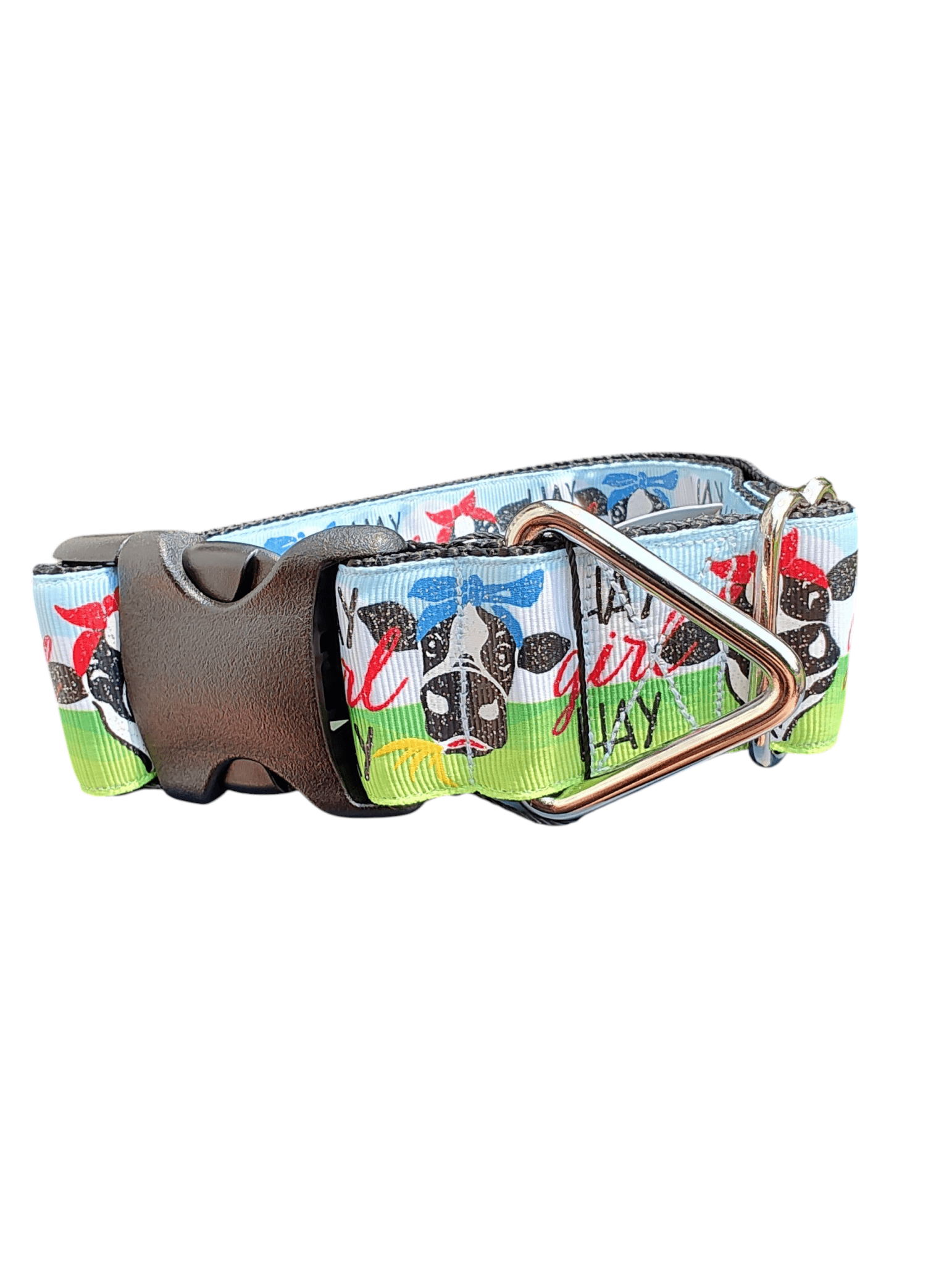 1.5" Wide Hay Girl Hay Cow Nylon Dog Collar - Paws & Play Paradise