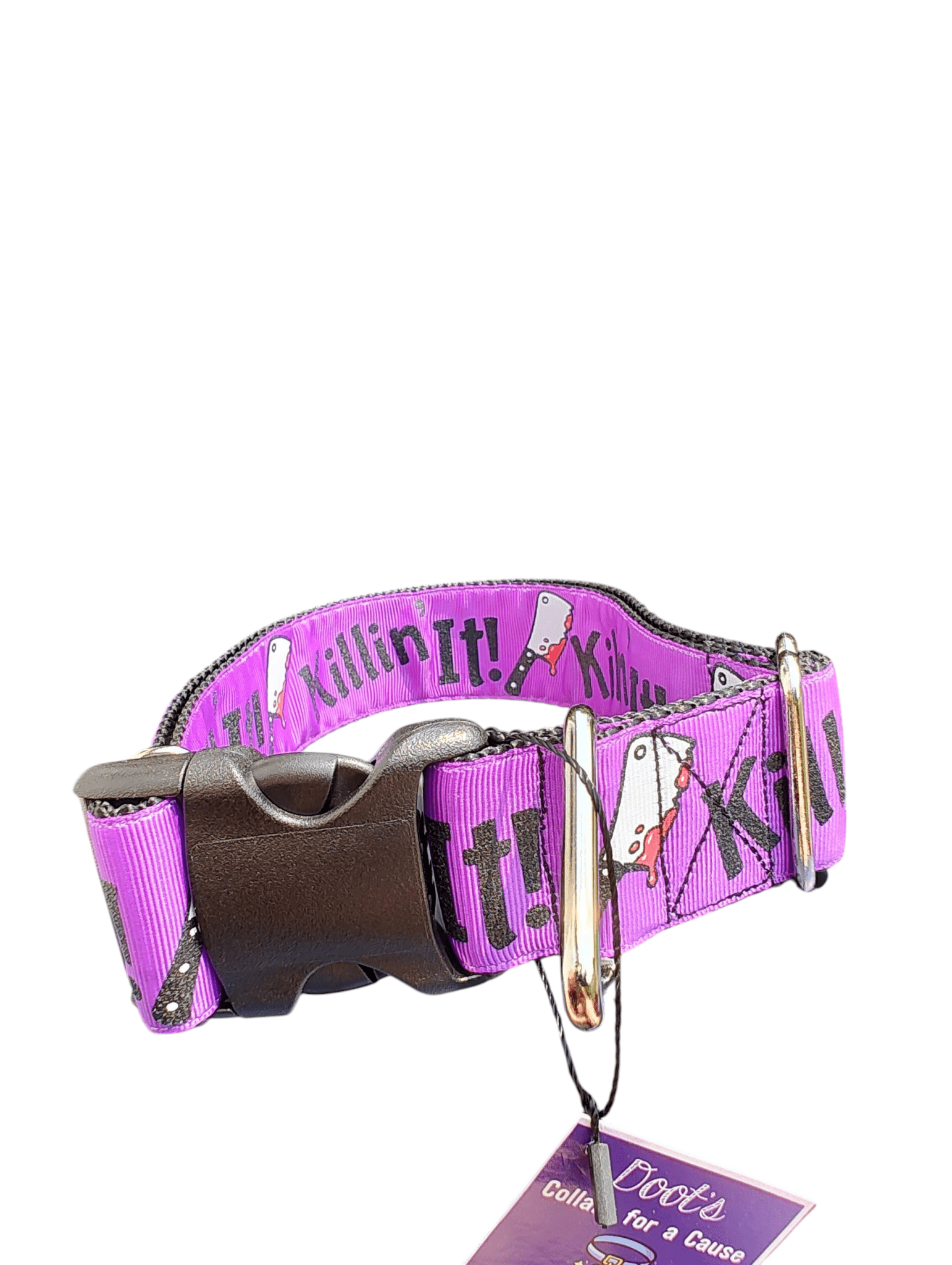 1.5" Wide Killin' It! Nylon Dog Collar - Paws & Play Paradise