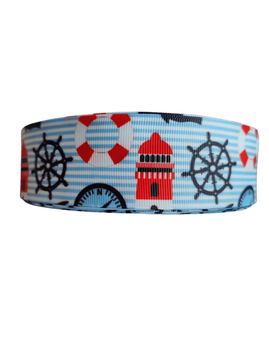 1.5" Wide Lighthouse Nylon Dog Collar - Paws & Play Paradise