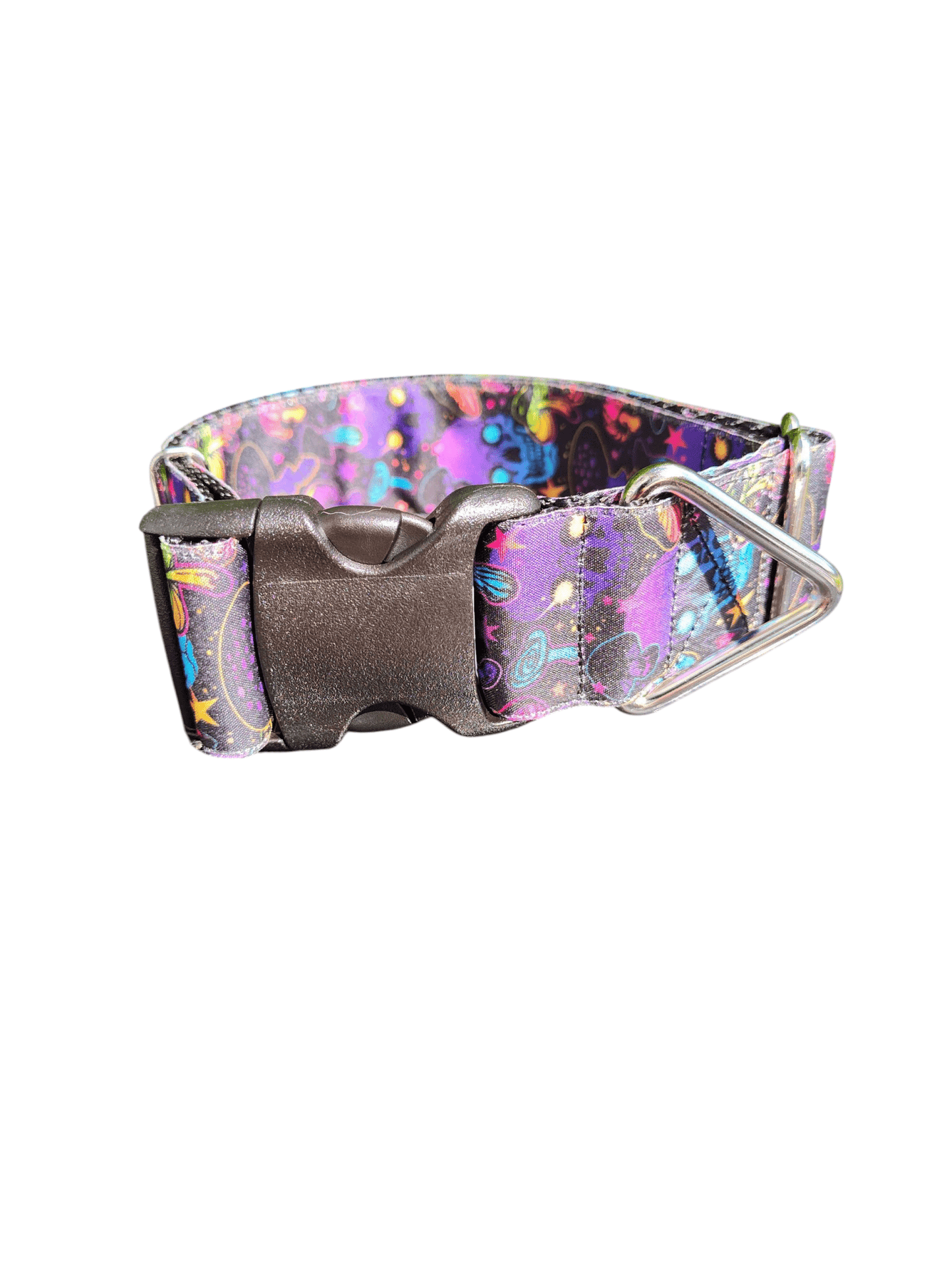 1.5" Wide Mushrooms and Skulls Nylon Dog Collar - Paws & Play Paradise