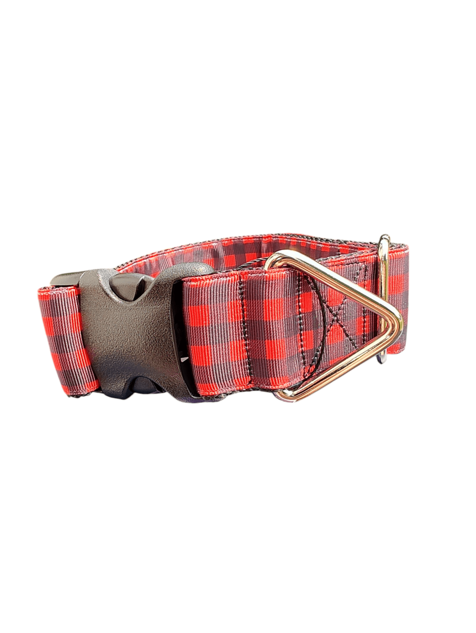 1.5" Wide Red Plaid Nylon Dog Collar - Paws & Play Paradise