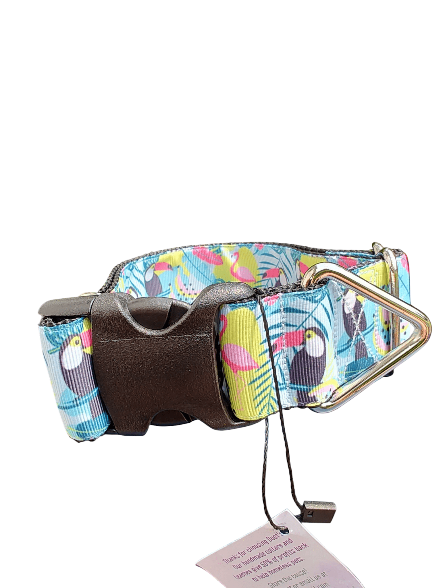 1.5" Wide Tropical Toucans Nylon Dog Collar - Paws & Play Paradise