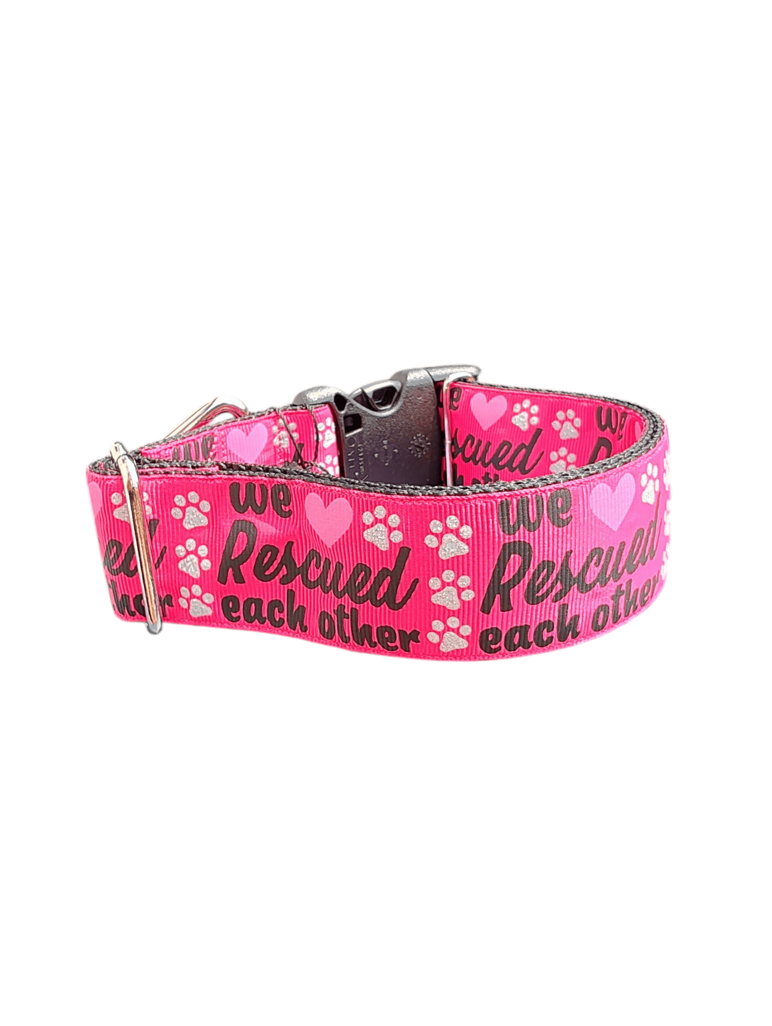 1.5" Wide We Rescued Each Other Nylon Dog Collar - Paws & Play Paradise