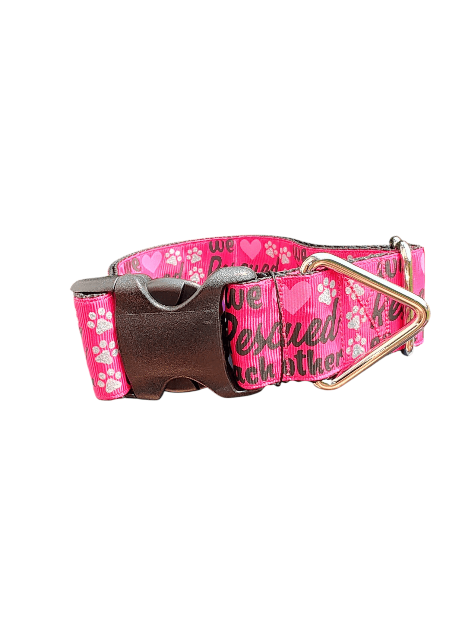 1.5" Wide We Rescued Each Other Nylon Dog Collar - Paws & Play Paradise