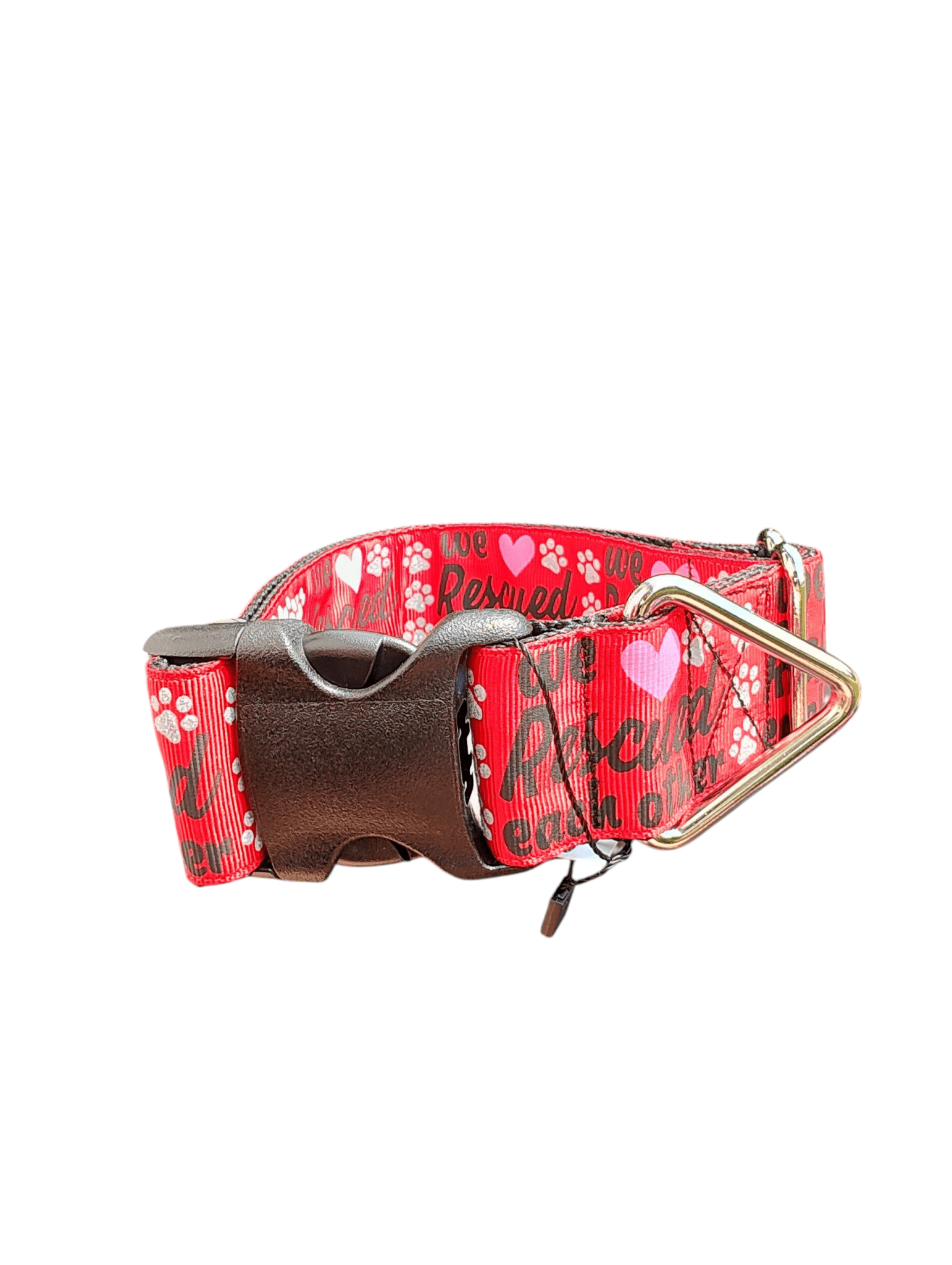 1.5" Wide We Rescued Each Other Nylon Dog Collar - Paws & Play Paradise