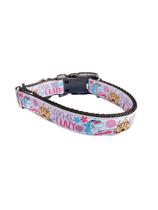 Beaches Be Crazy Nylon Dog Collar - Paws & Play Paradise