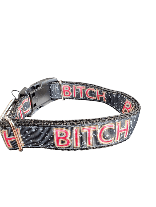 Bitch Nylon Dog Collar - Paws & Play Paradise
