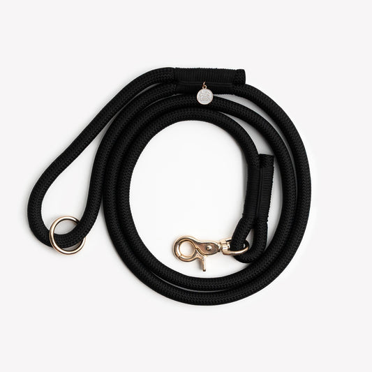 'Black' - Braided Rope Leash - Paws & Play Paradise