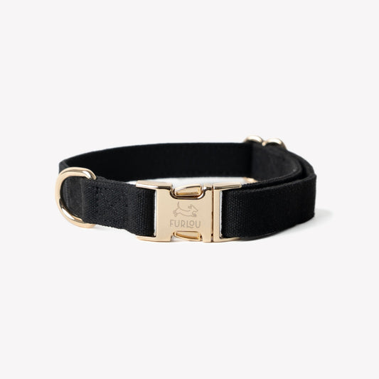 'Black' - Canvas Dog Collar - Paws & Play Paradise