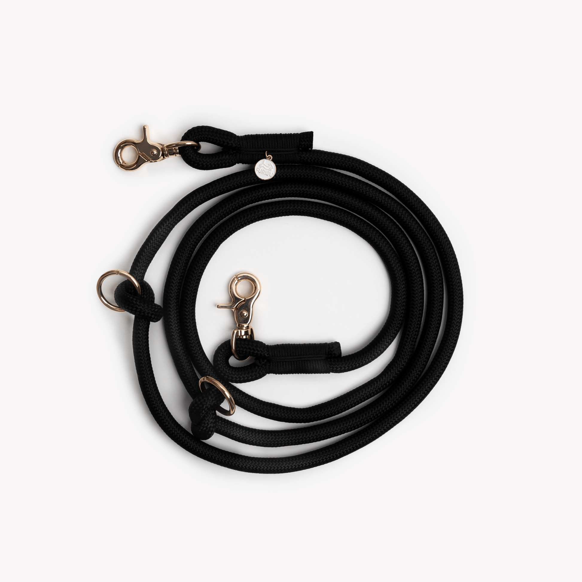 'Black' - Hands Free Braided Leash - Paws & Play Paradise