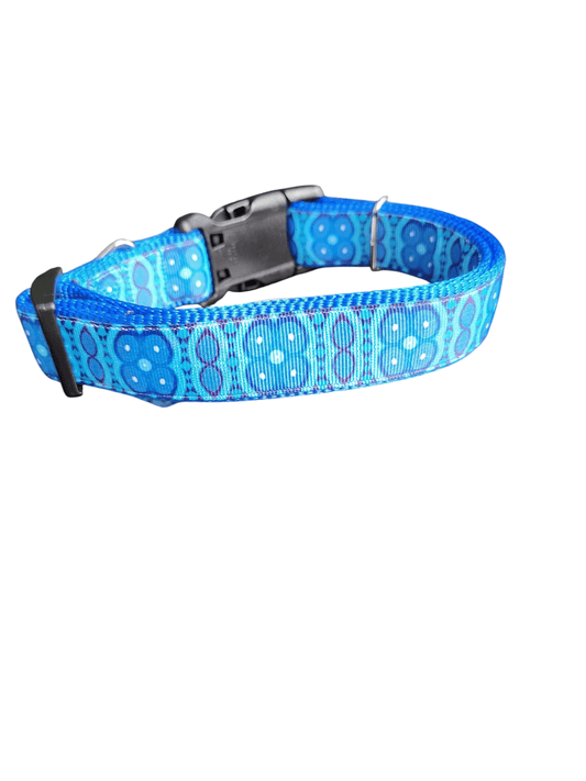 Blue African Tribal Nylon Dog Collar - Paws & Play Paradise