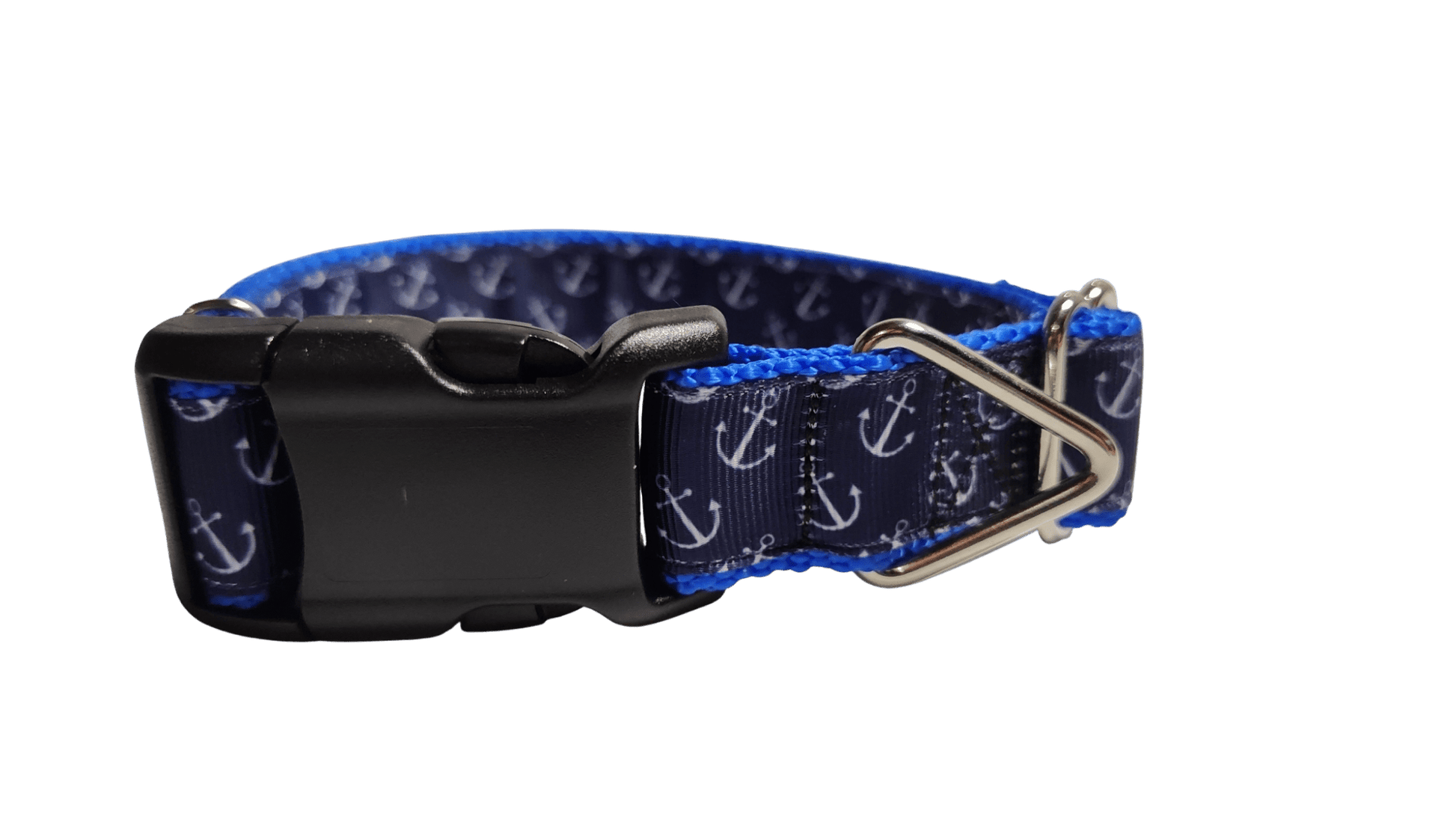 Blue Anchors Nylon Dog Collar - Paws & Play Paradise