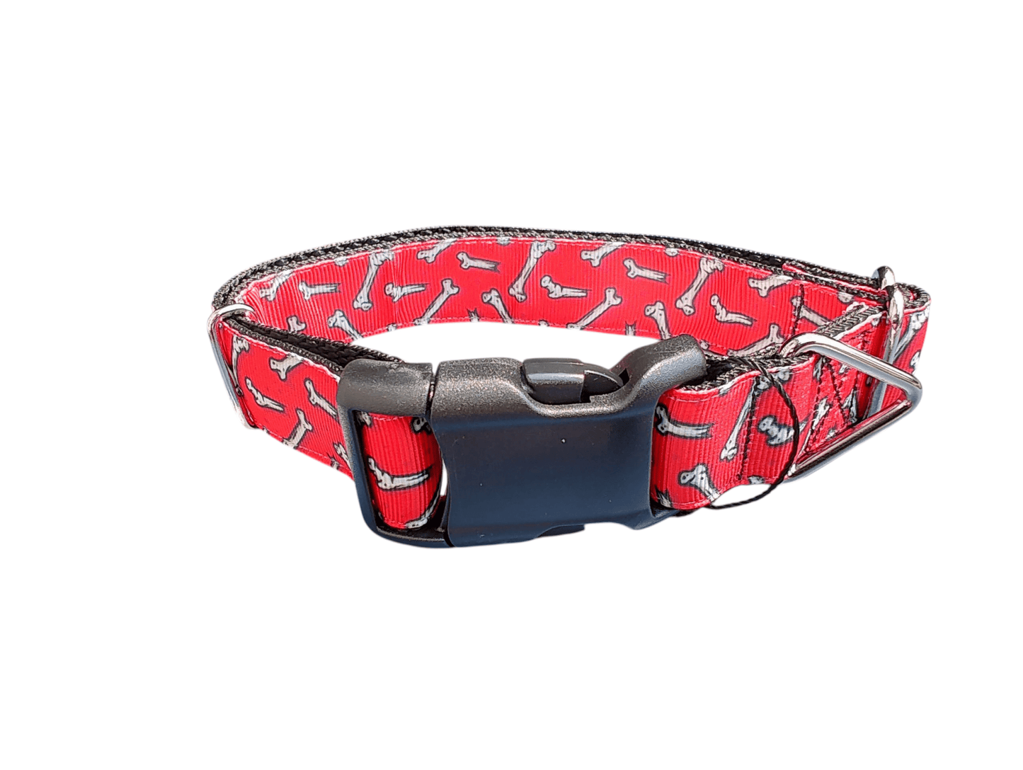 Bones Red Nylon Dog Collar - Paws & Play Paradise