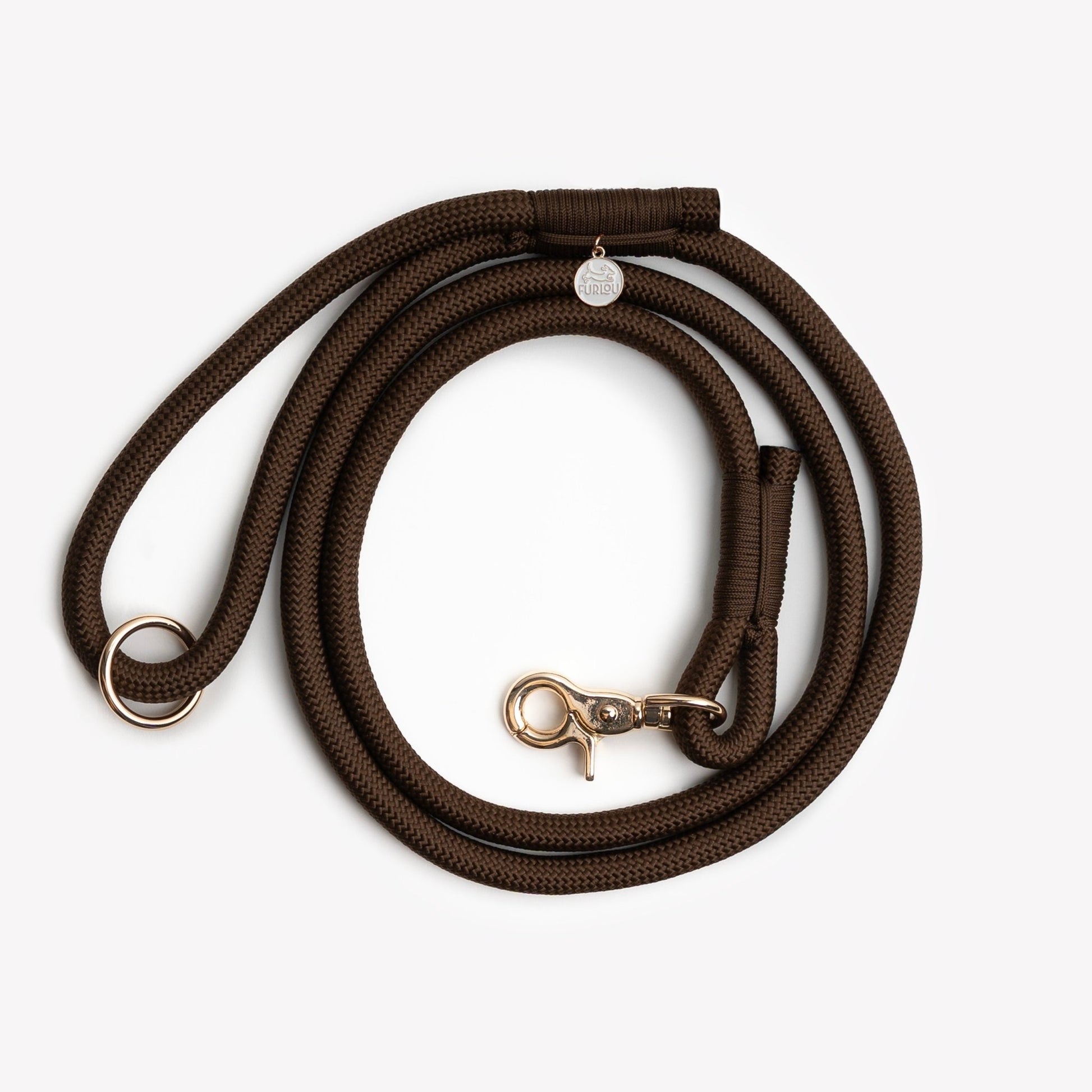 'Brown' - Braided Rope Leash - Paws & Play Paradise