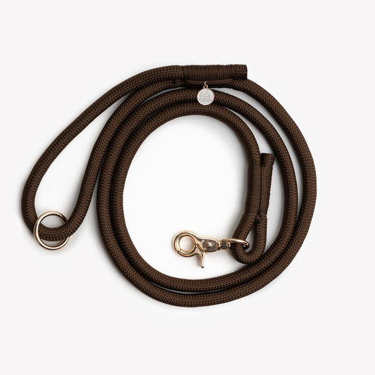 'Brown' - Braided Rope Leash - Paws & Play Paradise