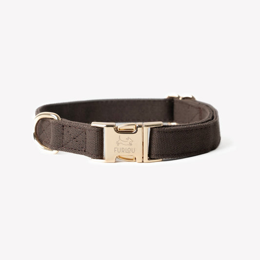 'Brown' - Canvas Dog Collar - Paws & Play Paradise