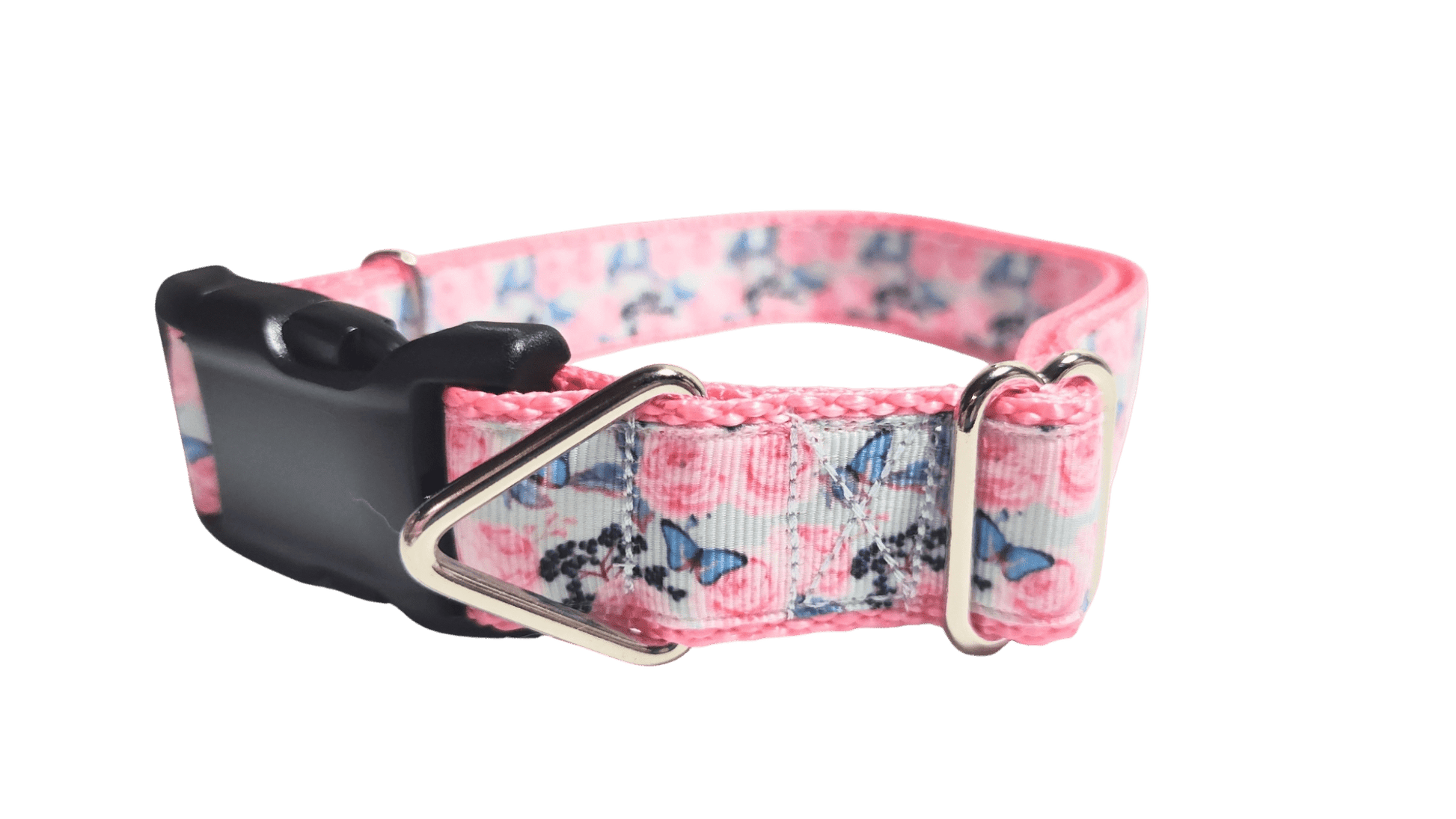 Butterflies and Roses Nylon Dog Collar - Paws & Play Paradise