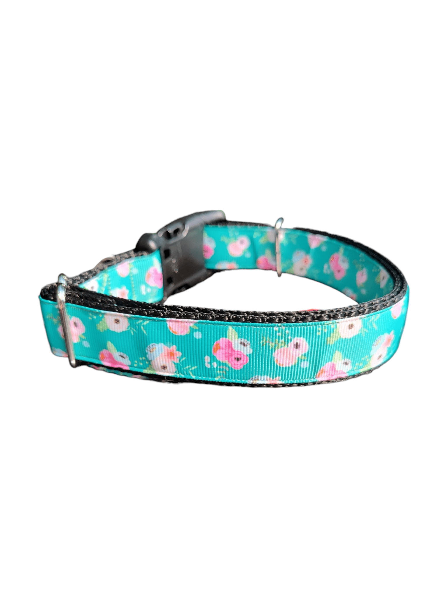 Floral on Green Nylon Dog Collar - Paws & Play Paradise