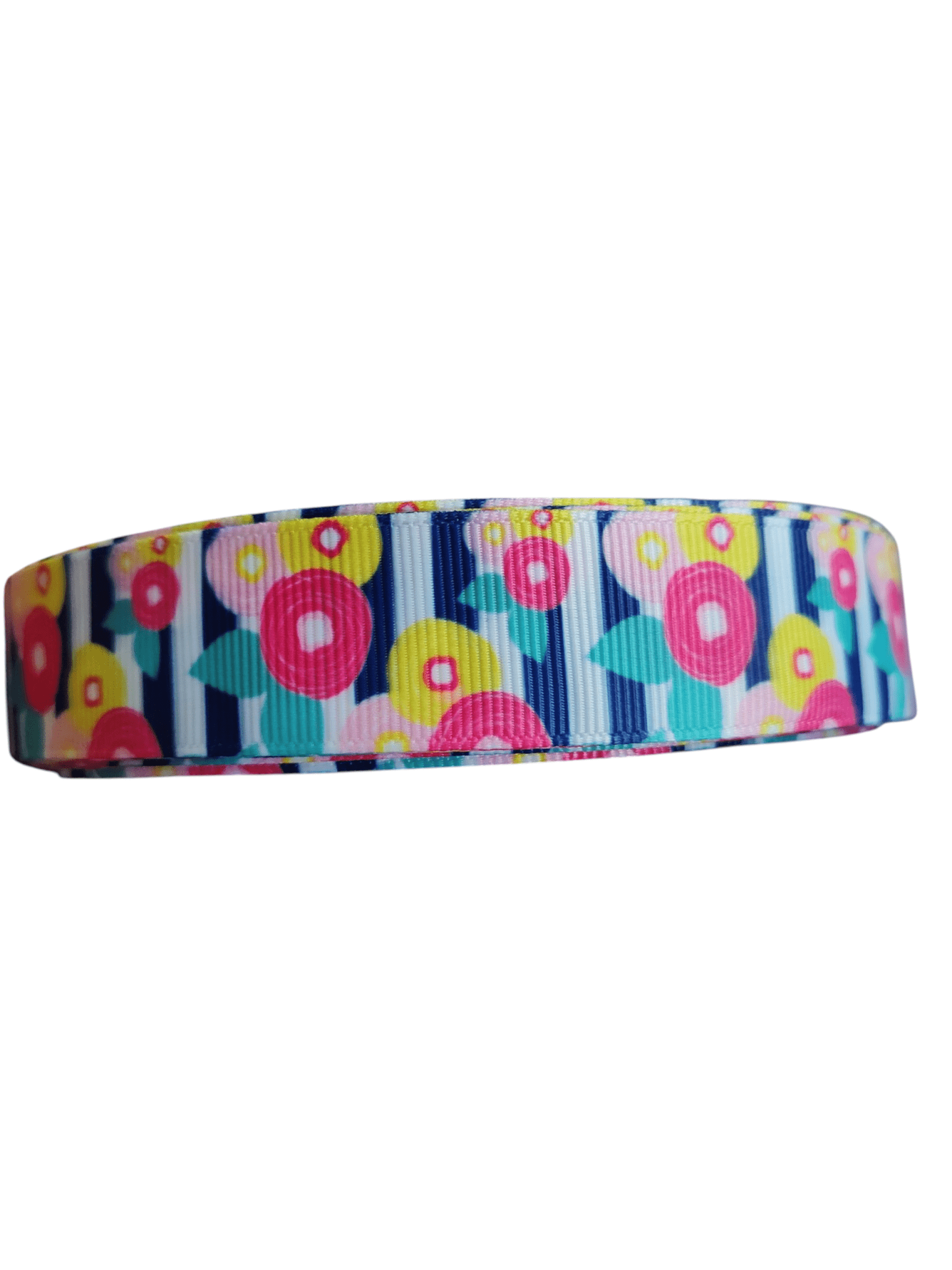 Flowers & Stripes Nylon Dog Collar - Paws & Play Paradise