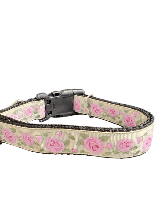 Glitter Roses Nylon Dog Collar - Paws & Play Paradise