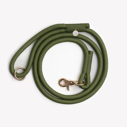 'Green' - Braided Rope Leash - Paws & Play Paradise