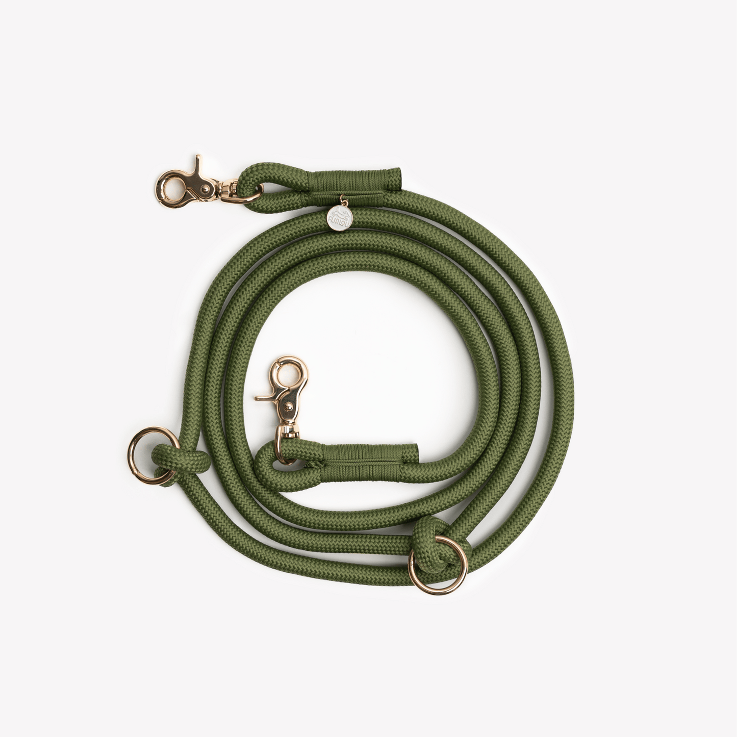 'Green' - Hands Free Braided Leash - Paws & Play Paradise