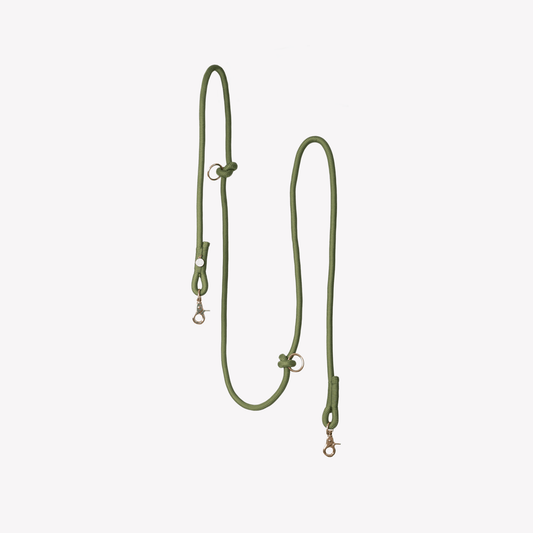 'Green' - Hands Free Braided Leash - Paws & Play Paradise