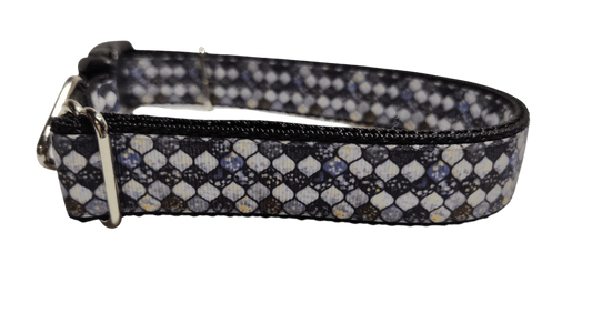 Grey Mosaic Nylon Dog Collar - Paws & Play Paradise