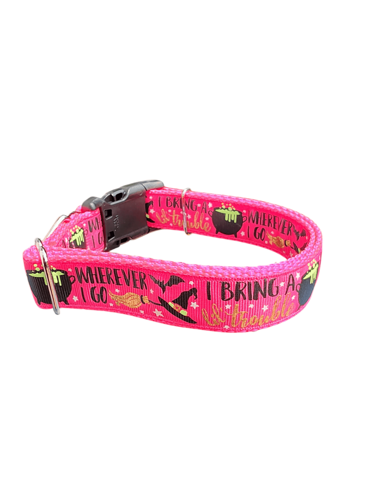 I Bring Trouble Nylon Dog Collar - Paws & Play Paradise