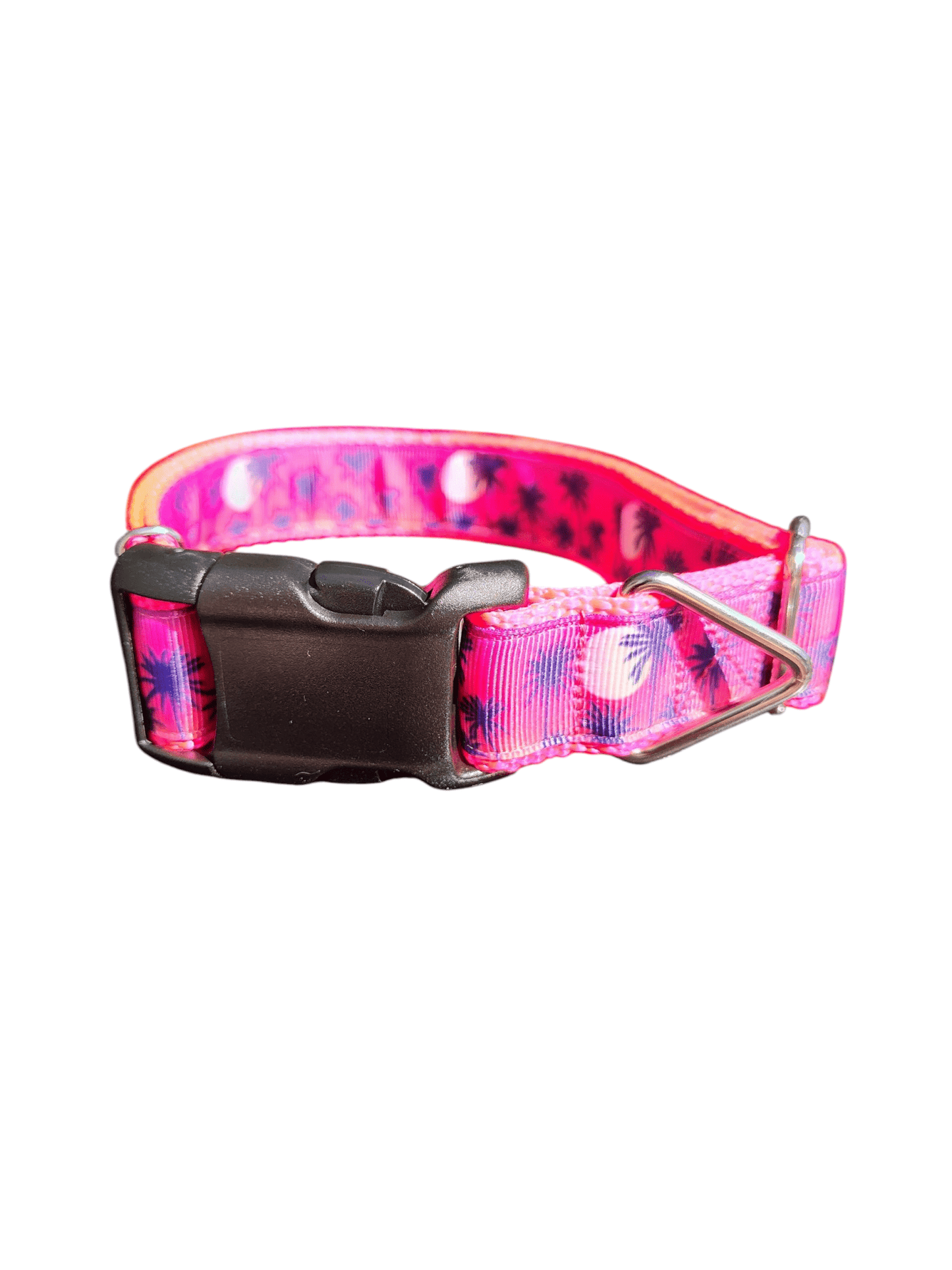 Pink Palm Trees Nylon Dog Collar - Paws & Play Paradise