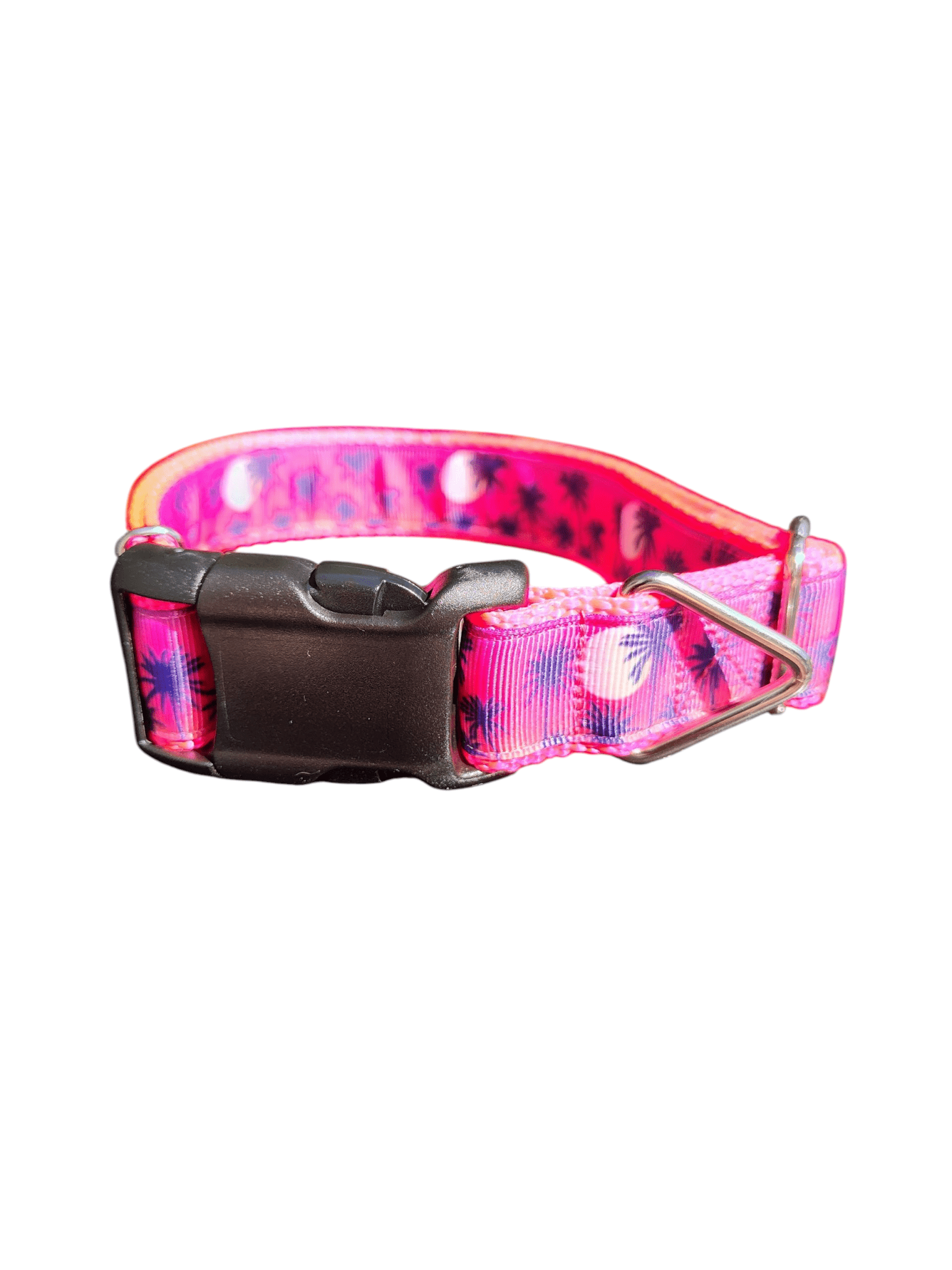 Pink Palm Trees Nylon Dog Collar - Paws & Play Paradise