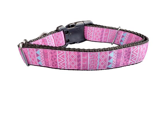 Pink Patterns Nylon Dog Collar - Paws & Play Paradise