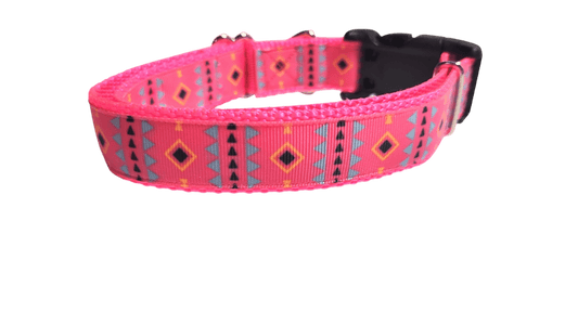 Pink Tribal 2 Nylon Dog Collar - Paws & Play Paradise