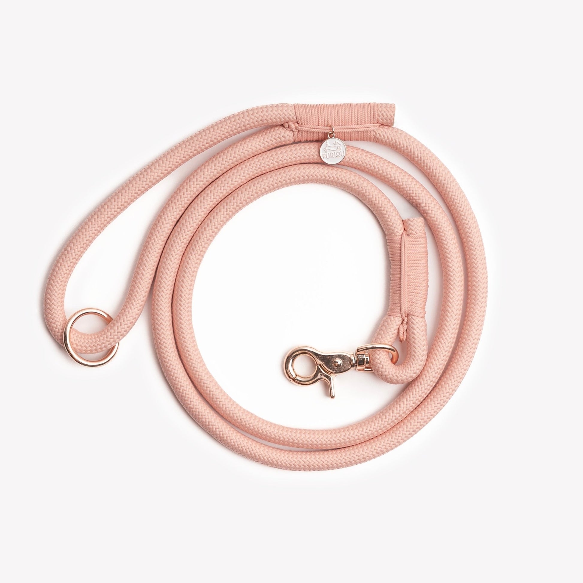 'Powder Rose' - Braided Rope Leash - Paws & Play Paradise