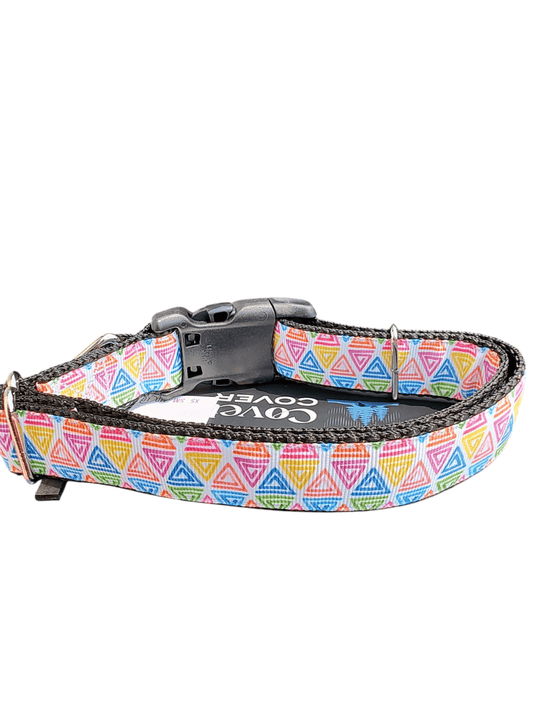Rainbow Doodles Nylon Dog Collar - Paws & Play Paradise