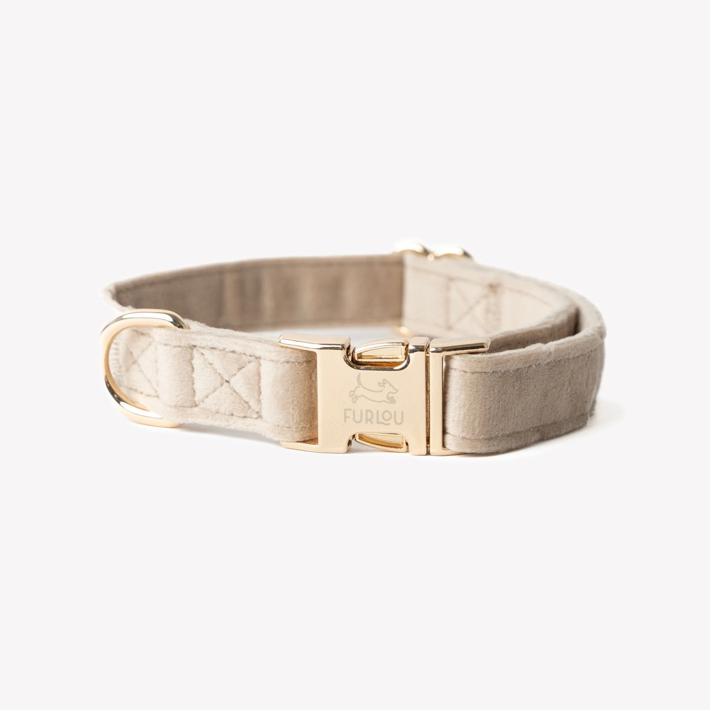 'Sand' - Velvet Dog Collar - Paws & Play Paradise