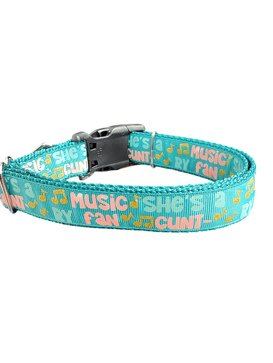 She's a Cunt - ry Music Fan Nylon Dog Collar - Paws & Play Paradise