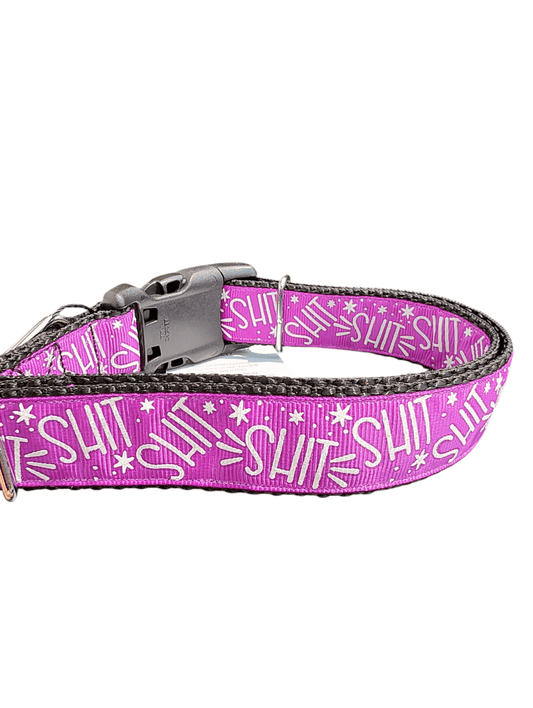 Shit Purple Nylon Dog Collar - Paws & Play Paradise