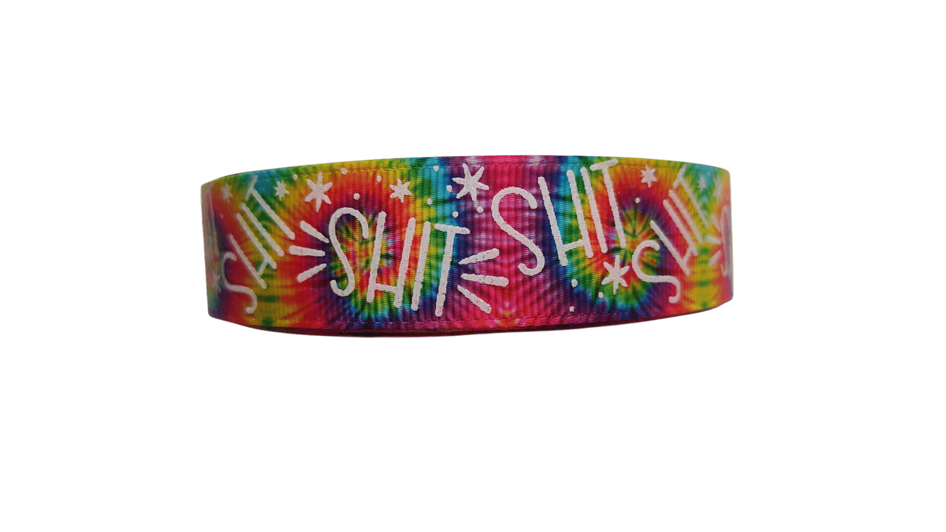 Shit Rainbow Tie Dye Nylon Dog Collar - Paws & Play Paradise