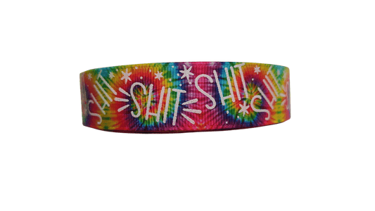 Shit Rainbow Tie Dye Nylon Dog Collar - Paws & Play Paradise
