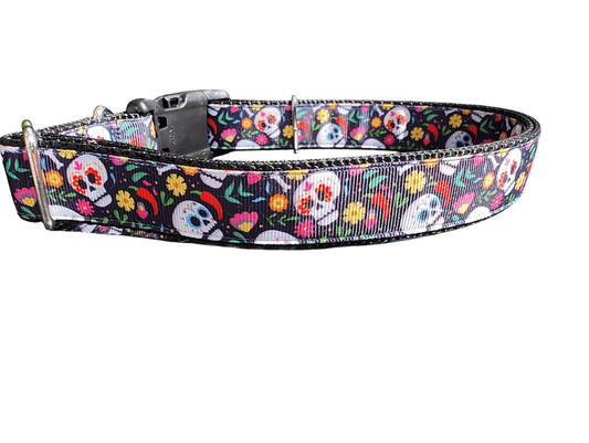 Sugar Skulls Nylon Dog Collar - Paws & Play Paradise