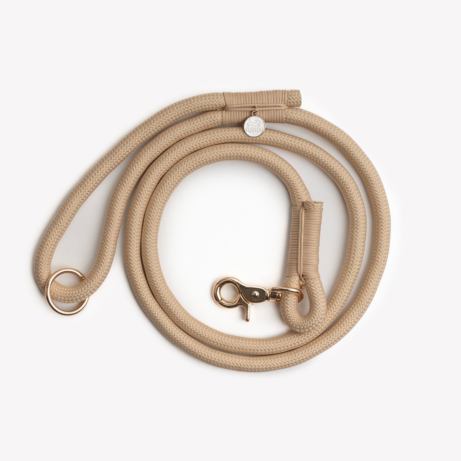 'Tan' - Braided Rope Leash - Paws & Play Paradise